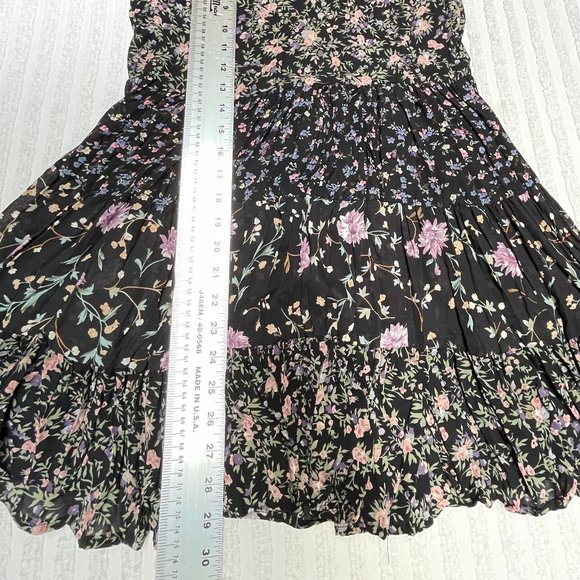 Vintage Le Chat Coco Kids Floral Print Pleated Long Sleeve A-Line Dress - Picture 8 of 9